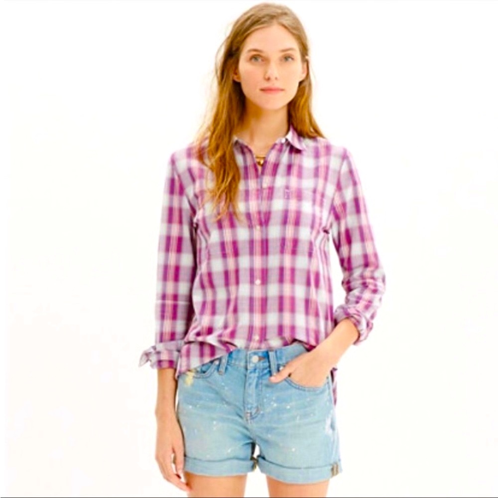 Madewell Ex-Boyfriend Shirt Manhasset Plaid xs - Picture 2 of 5